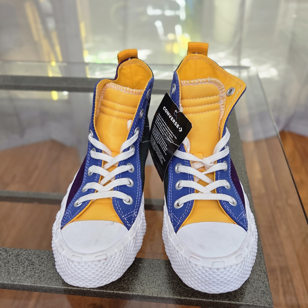 Converse Kids High-Top Sneakers - Blue, Yellow, and Purple